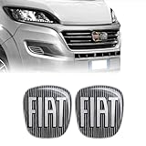 Fiat 14188B-2pz Adesivo 3D Ricambio Logo Nero per Ducato, Anteriore + Posteriore