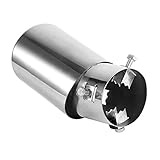 terminale scarico auto + tubo scarico finale marmitta Terminale di scarico per auto 1 pz Universale posteriore rotondo cromato in acciaio inox silenziatore di scarico automatico tubo di scarico tubo d