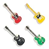 TONXX Set di 4 spille smaltate vintage Spille per chitarra elettrica Distintivi per strumenti musicali Materiale in lega per zaini per camicie e maglioni