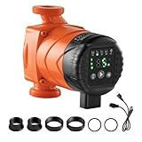 VEVOR Pompa di Circolazione ad Alta Efficienza LPS25-4BP/130, 42 LPM, per Acqua Calda in Ghisa con Prevalenza Massima di 4 M, Attacco Filettato, Valvola di Ritegno, per Impianto di Riscaldamento