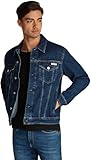 Calvin Klein Uomo Giacca in Jeans Slim Denim Jacket Chiusura con Bottoni, Blu (Denim Dark), S