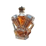 Bottiglia di Whisky | Decanter Liquore Collezionabile - Forma Motore Moto Decanter Vino V deposito espositore colletto-acio Collezionisti Bar Ristoranti Eventi Dilettanti Club