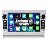 CAMECHO 1+32G Android 13 Autoradio per Opel Corsa d/Astra h/Zafira b/Meriva,7 Pollici HD TouchScreen Schermo Navigatore con Mirror Link WiFi RDS FM USB Bluetooth Comandi al Volante(Argento)