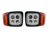 J/J Coppia Fari Anteriori Freccia Dx Sx 4 Led 1000Lm 12W Con Indicatore di Direzione Per Carrelli Elevatori Macchine Agricole Mietitrebbie