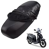 generico pelle copri sella moto Compatibile con Kymco People S 50 2008-2010,coprisella moto,copri sella scooter,impermeabili,antipioggia,antipolvere e antisole (black)