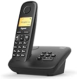 Gigaset A270A - Telefono Portatile con Segreteria - Vivavoce - Display Grafico - cordless semplice da usare, Nero [Versione Italiana]