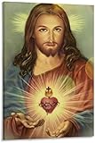 HHLSS Splendida Immagine 30x50 cm Senza Cornice Sacro Cuore di Gesù Poster Poster Pittura Decorativa Tela Wall Art Soggiorno Poster Camera da Letto Pittura