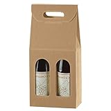 IMBALLAGGI ALIMENTARI PZ 20 SCATOLA PORTA BOTTIGLIA (2 BOTTIGLIE) BUSTA IN CARTONE ONDULATO BOX FOR BOTTLES IN CARTA
