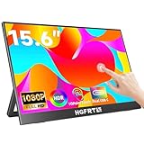 HGFRTEE 15,6 pollici monitor portatile touch screen FHD 1920 x 1080 IPS – display touch screen con USB-C/HD, montaggio VESA, modalità di protezione degli occhi per console, 15,6T