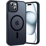 Opkiegrn Cover Magnetica iPhone 13/14 / 15 / 16e, Compatibile con MagSafe, Protezione Antiurto di Livello Militare, Custodia Traslucida Acrilico Posteriore Protettiva Sottile Case, Nero