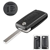 AULESSE 3 Tasti Guscio Chiave Telecomando di Ricambio per Citroen C2 C3 C4 C5 C6 C8 C-Quatre C-Triomphe Xrasa Picasso Peugeot 307 407 CE0523 Pieghevole Auto Chiave Guscio con HU83 Lama