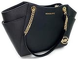 Michael Kors Jet Set Travel Large Chain Shoulder Tote Black 35T5GTVT3L