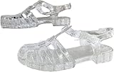 Sandali in gomma da donna,sandali in plastica unisex,scarpe classiche con fibbia trasparente da donna,scarpe da spiaggia in cristallo (Sandalen1,38EU)