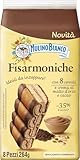 Mulino Bianco Merendine Fisarmoniche, Merendina Farcita con Crema al Malto d'Orzo e Cacao, Snack Dolce per la Colazione di Tutta la Famiglia e la Merenda, Confezione da 8 Pezzi, 264 g