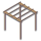 Pergola da giardino 300x300 cm, in Legno di Pino Impregnato classe 4, Personalizzabile