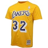 Mitchell & Ness T-shirt Name & Number (NBA | HWC | NFL), Los Angeles Lakers - Johnson, giallo-viola, L