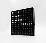 Mad Monkey Word Clock - Orologio moderno da parete - Versatile orologio da appendere o da tenere in piedi - Elegante orologio a parole per la casa - Design elegante per soggiorno, ufficio e camera da