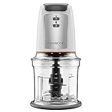 Kenwood Chopper CHP61.100WH, Potenza 500W, Ciotola da 0.5L, 2 velocità, Sistema a quattro lame, Anello antiscivolo per la stabilità del tritatutto, Lavabile in Lavastoviglie, Bianco/SIlver