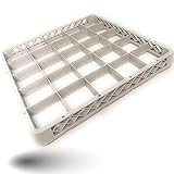 Gastronette Cestello per lavastoviglie, 25 casi, inserto rialzato, per cestelli della lavastoviglie, cestello in plastica, 50 x 50 cm, a maglie grosse, impilabile