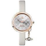 Vivienne Westwood Esclusivo orologio da donna con cinturino in pelle color crema e cinturino in pelle color oro rosa, VV139WGYCM, Moderno