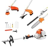 Decespugliatore a Scoppio Multifunzione 4 in 1 con Tagliaerba, Motosega Tagliasiepi, Potatore Tagliabordi con Motore da 52cc 2 Tempi, Ideale per Giardinaggio e Potatura GO LOGISTIC SRL