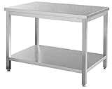 METRO Professional Tavolo da lavoro GWTS4107, acciaio inox, 100 x 70 x 85 cm, 2 ripiani, rettangolare, argento, ideale per ristoranti