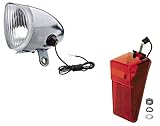 cyclingcolors fanale Anteriore + Posteriore Bicicletta Dinamo Bici con Lampadina 6V Faro Luce con riflettore parafango Vintage Epoca Cromo