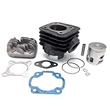 ONE BY CAMAMOTO | Kit Gruppo Termico Cilindro 70cc per Minarelli Motore Orizzontale, Yamaha Neo's, Jog, MBK Ovetto, Flipper, Evolis, Fizz, Malaguti F12, F15, Aprilia Rally, Diametro 47mm, 2 Fasce