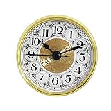 Surakey Orologio da 2,8 pollici (70 mm), orologio al quarzo, con numeri arabi, orologio da incasso, orologio da incasso, orologio al quarzo, accessori con trim d'oro, movimento al quarzo, stile