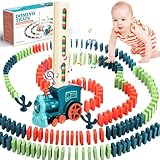 UCAMP Treno del Domino Elettrico per Bambini, Automatico Trenino Toy Set con 200 Blocchi, con Luci e Suoni, per Giocattoli di 3 4 5 6 7 8 Anni, Giochi Regalo Natale/Compleanno