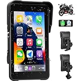 SIXTOP CarPlay Moto con GPS Navigatore, Portatile GPS Moto con CarPlay e Android Auto Wireless, 5 Pollici Schermo Touch con Impermeabile IP68, Bluetooth