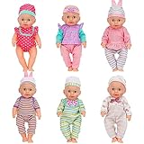 deAO Set di 6 vestiti per bambole da 12 a 14 pollici,Giocattoli per bambole appena nati Dress-Up,Vestiti per bambole alla moda,Grande aggiunta al set di bambole,Regalo per bambini