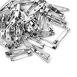 50 Pezzi Spille da Balia, Argento Spille Metalliche di Pins di Sicurezza con 2 fori, Fermagli Posteriori di Spilla Set per DIY Artigianato Gioielli Distintivo Che Fanno, 2.5cm