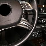 YIWANG Copertura decorativa per volante dell'auto, in fibra di carbonio, in ABS cromato, 1 pezzo, per Benz Classe C W204 2011-2013, Classe E 212 2014 2015, GL X166 2013-2016, ML 2012-2016, accessori