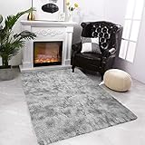 JURLEA Tappeti Soffici Tappeti per Soggiorno Tappeto Morbido Antiscivolo per Camere da Letto Moderne (80 x 120 cm, Bianco grigio)