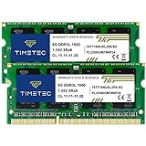 Timetec 16GB KIT(2x8GB) DDR3L / DDR3 1600 MHz (DDR3L-1600) PC3L-12800 / PC3-12800 Non-ECC Unbuffered 1,35 V / 1,5 V CL11 2Rx8 Dual Rank 204 Pin SODIMM Laptop Notebook PC Computer Memoria RAM