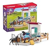 SCHLEICH 42611 Box con giumenta e puledro , da 5 anni, HORSE CLUB - Playset, 34 pezzi