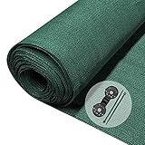 VOUNOT® Rete Ombreggiante 1×10m, Telo Frangivista Recinzione Giardino 150 g/m² HDPE, Tessuto Ombra Privacy Antistrappo Antivento con Fascette, per Esterno, Serra, Balcone, Giardino, Verde