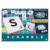 Mattel Games Scrabble - Il gioco da tavolo delle parole, nuova versione con doppio tabellone e modalità Parole di Squadra, include 50 Obiettivi, edizione italiana, 8+ anni, HXW03