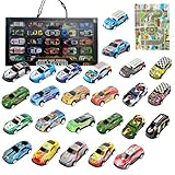 HenfuME 25 Pezzi Cars Macchinine Per Bambini,Macchinine Da Corsa Pull Back Eject,Cars Giocattoli Er Festa E Compleanno,Porta Macchinines,Macchinina Bambino 2 Anni-8 Anni