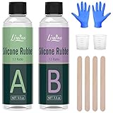 Gomma di Silicone Liquido - 240ml per Fabbricazione di Stampi - 1:1 per Stampi in Resina Epossidica Fai Da Te, Mold Creazione Gioielli, Fabbricazione Manuale