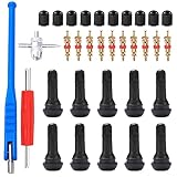 GTIWUNG Snap di in Gomma Valvole TR 414, Smontavalvole - Albero in Acciaio Chiave per valvole, Valvola Core Pneumatico, 4-1 Strumento di Riparazione in Acciaio - Svita Valvole Pneumatici, Blu