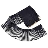 PandaHall PH 2m Frange per Vestiti in Pelle Bordatura con Frange in Pelle, 10cm Finiture in Nappa Nero Nappa Frange Coprispalle per Gonna da Ballo Fai da Te Borsa Cucito