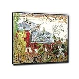 Phyrek123 Dnieper di Kiev di Abraham A. Manievich Stampa su tela Opera d'arte pronta da appendere Dipinti famosi Immagine artistica da parete su tela 60x66 cm Nero cornice