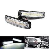 2x Lente Trasparente Indicatore Laterale Bianco LED Marker Ripetitore Luce Per LR Freelander 2 Discovery Serie 3 4 RR Sport