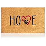 Zerbino con impronte per cani, in fibra di cocco, 70 x 40 cm, tappetino per porta di benvenuto, superficie antiscivolo in PVC e fibra di cocco, ingresso casa, corridoi, porte accessori per la casa