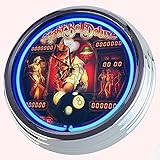 Orologio al neon, Flipper Eight Ball Deluxe Bally, 1984, orologio da parete decorativo, orologio da parete luminoso, stile retrò anni '50, per sala da pranzo, cucina, soggiorno, ufficio (blu)
