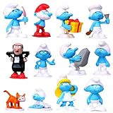 Puffi Figure Puffi Cake Topper, 12 PCS Figure Puffi, Puffi Cake Topper, Giocattoli Puffi, Puffi Model, per Bambini Compleanno Regali, Decorazione per torta regalo di compleanno per bambini