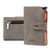 Bronzi® Portafoglio Uomo Slim Piccolo | Portacarte Uomo Donna Portatessere Porta Carte Di Credito | Portafogli Mini Protezione RFID con Portamonete | Box Regalo - Brand Italiano