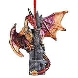 Design Toscano Alberi di Natale - Zanzibar Il Drago Gotico su Castle Holiday Ornament - Dragon Statua